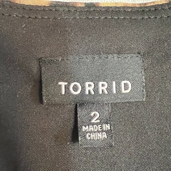 Torrid Plus Size 2X Leopard Print Sleeveless Asymmetrical Hem Dress Elatic Waist - Picture 4 of 9